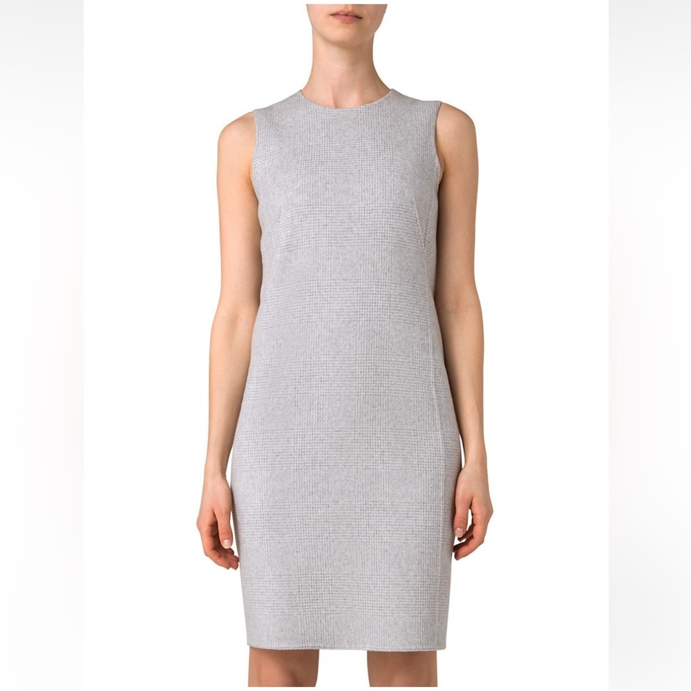 🌸 NWT Christian DIOR Cashmere & Lamb Wool Sheath Dress Grey Cream size 12